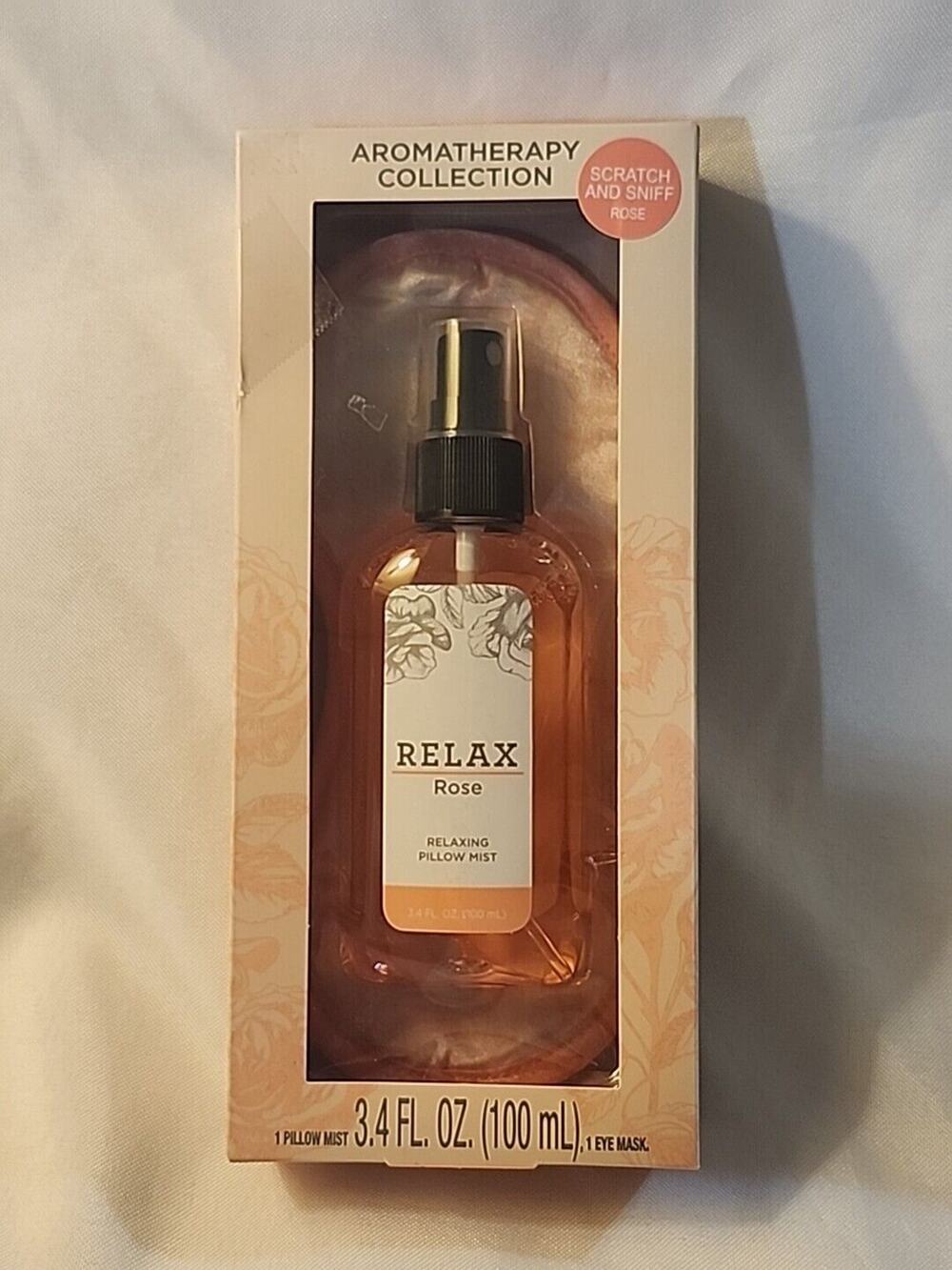 Aromatherapy Collection Pillow Mist & Eye Mask Rose Pink Relax 3.4oz